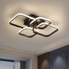 DAXGD DELIPOP Plafonnier LED Moderne, Luminaire LED pour Salon Chambre, 45W, 4500 Lumen, 4000K Lumière Neutre, Taille: 58x46x13 CM, Noir