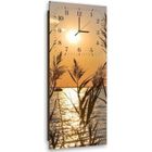 FEEBY Horloge murale, roseaux au coucher du soleil (I-14150) 25x65 cm