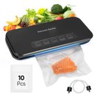 Machine sous vide joulli - utilisation humide et sèche, avec tube d'aspiration externe, 10 sacs sous vide, 3 modes - noir