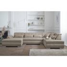 LISA DESIGN Vermont - canapé panoramique d'angle droit - 7 places - XXL - Beige