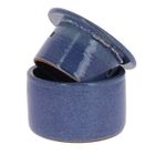 Beurrier - Poterie Turgis - Grès bleu - 210g - Made in Calvados - Conservation du beurre