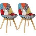 WOLTU Lot de 2 Chaises de salle à manger chaises scandinaves Pied en bois Style nordique Multicolore