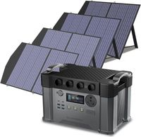 ALLPOWERS Générateur solaire S2000 Pro avec 4 panneaux solaires pliables de 100W,1500Wh 2400W Station d'alimentation avec batterie
