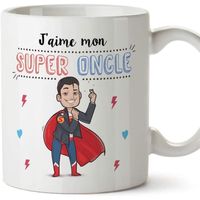 Tonton Mug - Tasse – J'aime Mon Super Oncle – Tasse Originale - Cadeau Anniversaire - Future Tonton. Céramique 350 ML