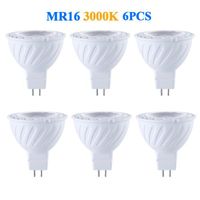 Lot De 6 Ampoules LED MR16-GU5.3,Blanc Chaud 3000K,5W Equivalent à 50W Lampe HalogèNe,500LM,60° Angle,Ampoules LED Spot,Non