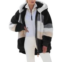 Veste Polaire Femme Fille Chaude Sweats Manteau à Capuche Zippé Laine épais Blousons Hooded Coat Manche Longue Cardigan Casual