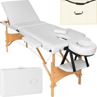 TECTAKE Table de massage portable pliante à 3 zones DANIEL Sac de transport compris 210 x 95 x 62 - 84 cm - Blanc