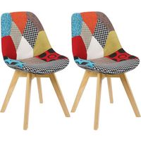WOLTU Lot de 2 Chaises de salle à manger chaises scandinaves Pied en bois Style nordique Multicolore