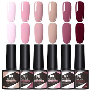 VERNIS A ONGLES Vernis Semi Permanent Nudee Rose 6 Couleurs 8.5ml 