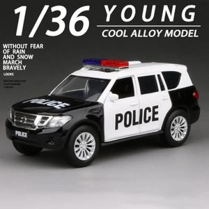 VOITURE - CAMION Voiture de police Avec boîte - Modèle de voiture en alliage Nissan Patrol SUV, Véhicule tout-terrain à nervur