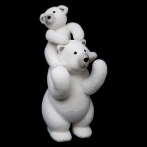 Ours polaire Noël avec petit • NLC Déco