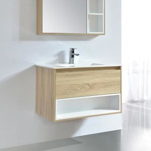 Meuble Salle De Bain Melamine Cdiscount