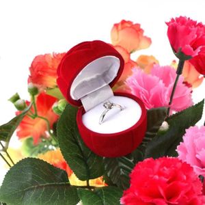 Boîte de Rangement pour présentoir de bagues de Mariage en Forme de Fleur de Flanelle Rose Salmue Boîte à bagues