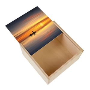 Boîte cadeau Boite Coffret en Bois - Barque sur la Mer Dans le 