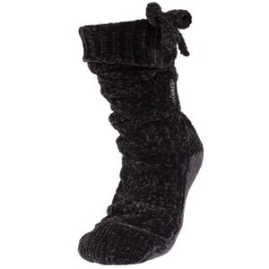 Chaussettes de pantoufle - Femme - Gris - Doublées de molleton sherpa -  Semelle antidérapante - Motifs colorés Gris foncé - Cdiscount Chaussures
