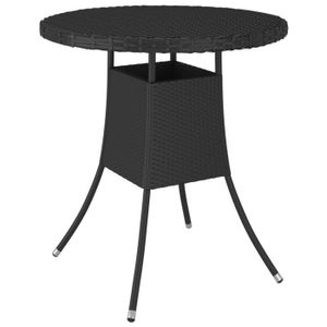 TABLE DE JARDIN  Table de jardin Noir 70x70x73 cm Résine tressée 310465