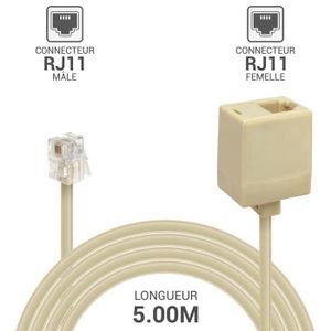 CÂBLE TÉLÉPHONE Rallonge téléphonique RJ11 male vers RJ11 femelle 