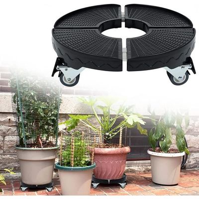 Lot De 2 Plateaux à Roulettes Pour Plantes - 27x27x8,5 Cm - Support Mobile Pour Pots De Fleurs
