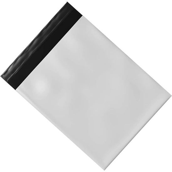 Lot de 50 Enveloppes plastique blanches opaques 450 x 550 mm, pochettes