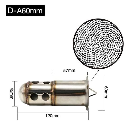 Silencieux Moto Universel 45mm - Insert DB Killer - Réduction Bruit - Argent