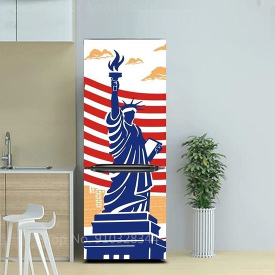 Autocollant Réfrigérateur Vinyle Noir 60x150cm - Couvre Porte Entière Facile à Poser