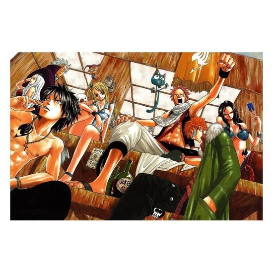 Poster Affiche Fairy Tail Natsu Gray Elfman Lion Mirajane Manga(29x42cmB)