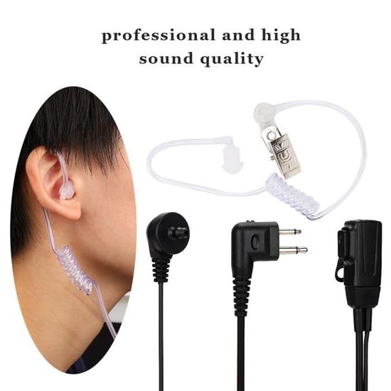 Flexibles Halsmikrofon Mit Akustikschlauch – Verdecktes Headset Für Midland Funkgeräte (2-polig)