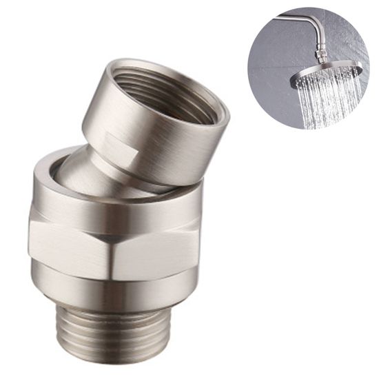 Adaptateur De Pommeau De Douche En Acier Inoxydable - Rotule 360°, Hauteur Réglable - Compatible G1/2" - Doré