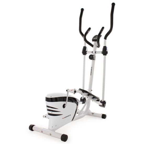 Velo elliptique 203F KS Sports blanc noir Cdiscount Sport