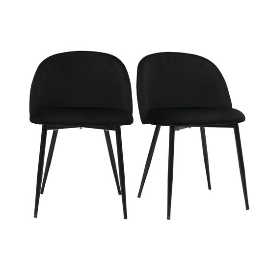 Chaise design en velours noir et métal noir (lot de 2) - MILIBOO - CELESTE - Intérieur - 2 ans de garantie