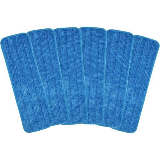 SHULLIN Lot De 6 Serpillères Microfibre De Rechange – 33 X 12 Cm – Nettoyage Sec Et Humide – Anti-Taches Et Poils
