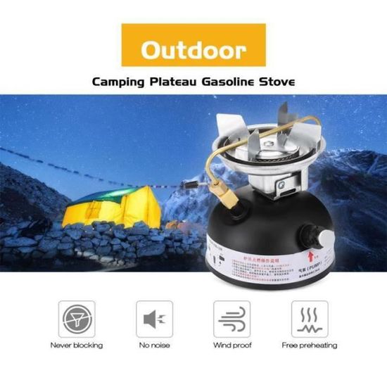 AC24357-Réchaud à gaz et essence de camping portable pour pique-nique, randonnée, pêche et autres activités en plein air