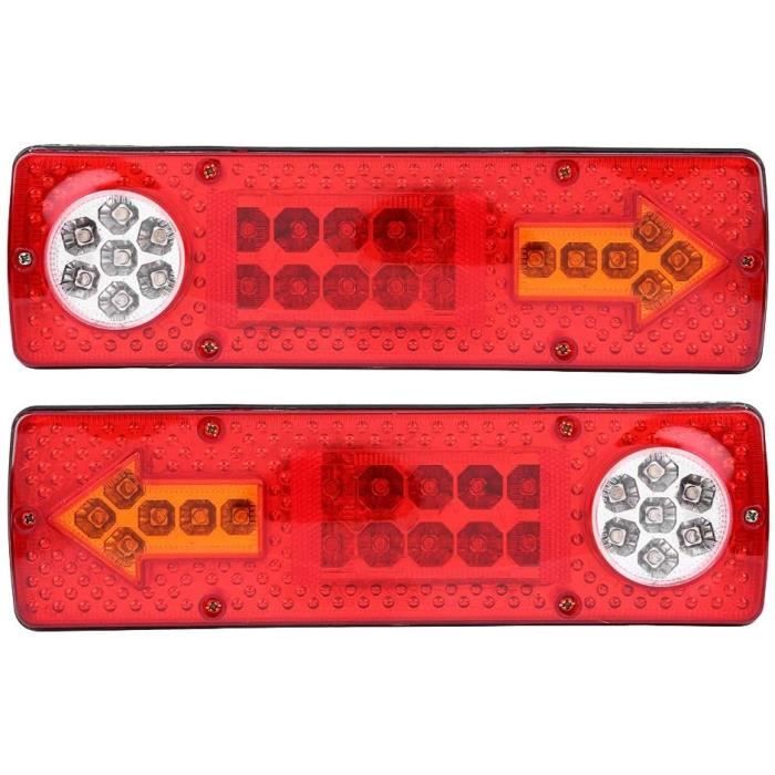 2 pièces feux de frein arrière, indicateur LED 12 V clignotants d'arrêt lampe de marche arrière de frein arrière pour remorques cami
