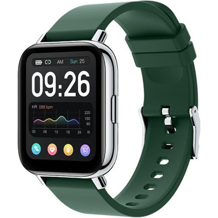 Montre Connectée Sport P32 Homme Femme Smartwatch Intelligent Modes Sport Multiple Notification de Message -Vert