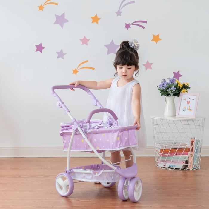 Poussette landau nacelle 2en1 pour poupée poupon de 40-45 cm Olivia’s Little World OL-00010