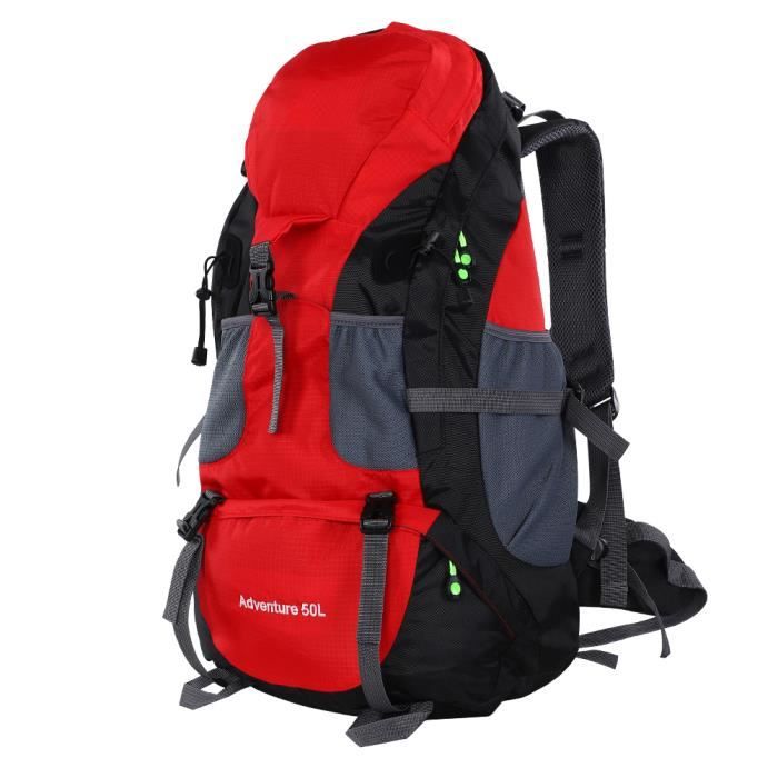 Free Knight 50L Sac étanche Camping Escalade En Plein Air Voyage Randonnée Sac À Dos Rouge-CWU