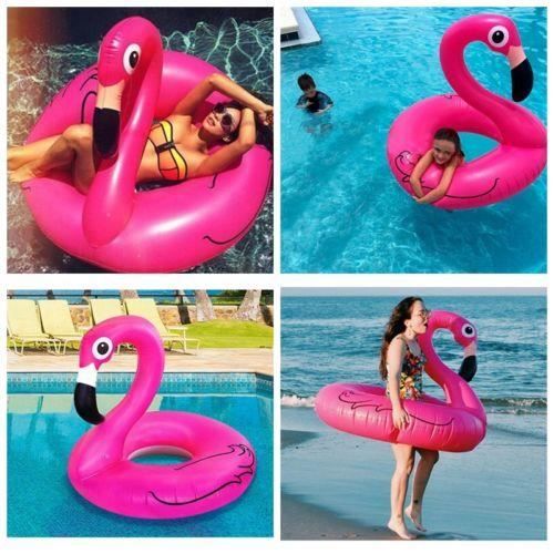 yida-world® Bouée Sauvetage Gonflage Flamant Rose Flotteur Piscine Sécurité Plage Natation