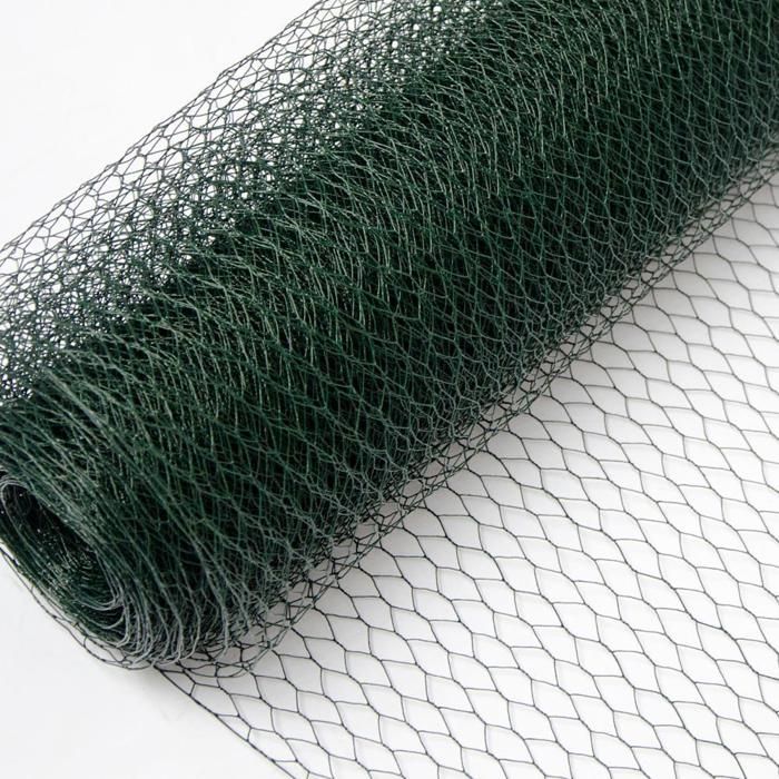 Grillage Métallique pour Cloture | Maillage Hexagonal 13x13mm | Longueur 25m | Hauteur 50cm | Clôture pour animaux et plantes | 0...