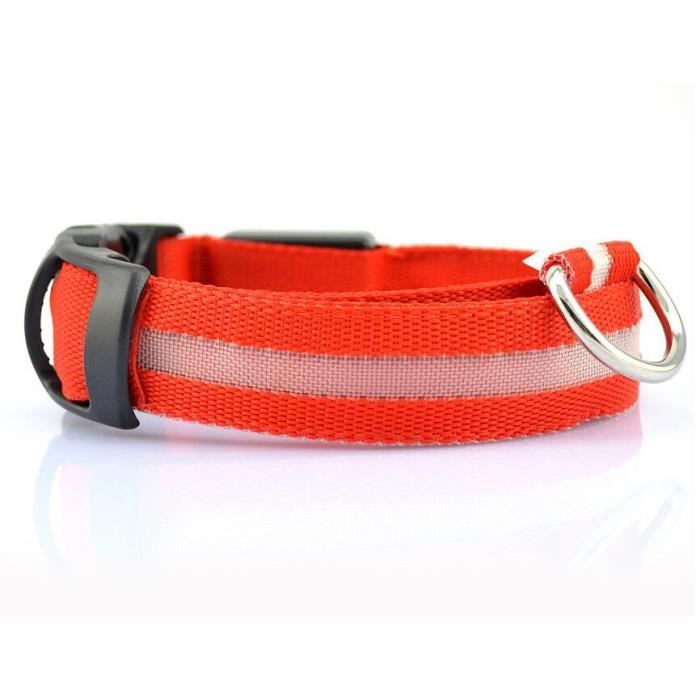 collier -Mignon chien harnais Led collier de chien lumière nuit sécurité clignotant chiens ...- Modèle: Collar-Red M - HOCWXQC08442