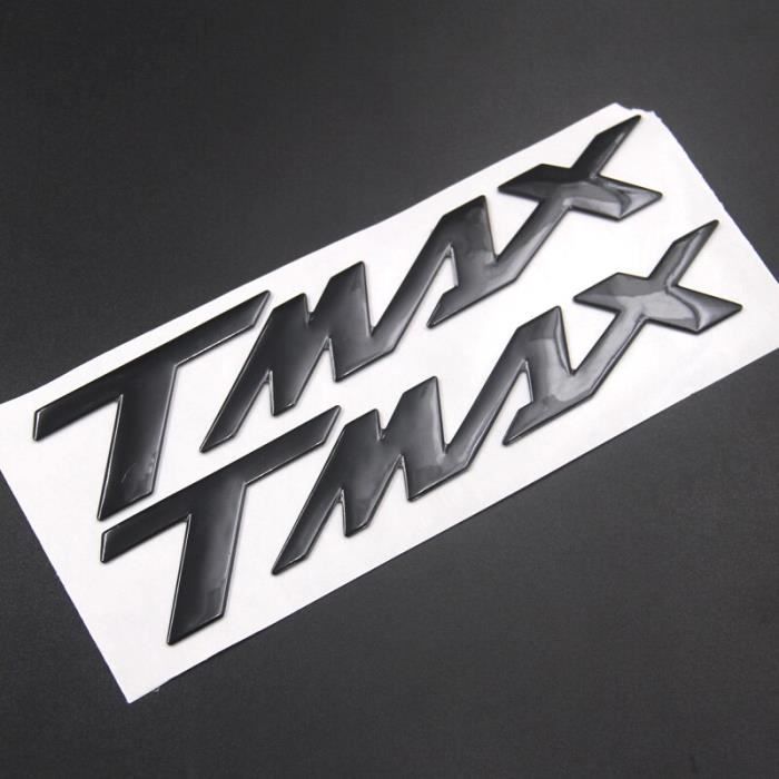 Autocollant avec Logo 3D «TMAX» pour YAMAHA TMAX530, argent, noir, rouge, bleu, or, Badge emblème de moto, roue de Black -THJR169