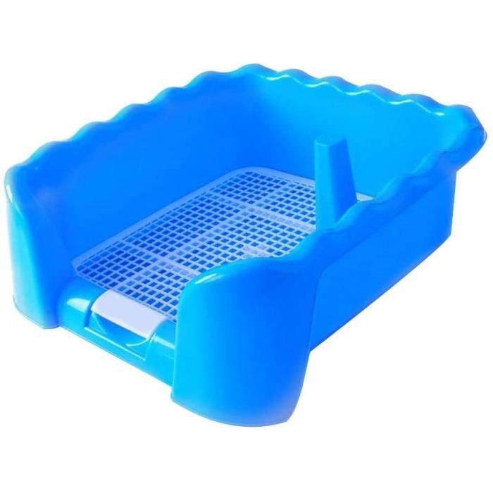 Bac de Toilette Portable pour Animal Domestique avec clôture pour Chiens, Utilisation en intérieur ou en extérieur, Bleu