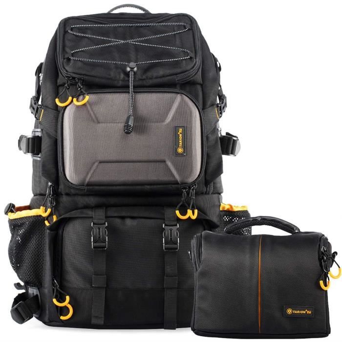 TARION Pro PB-01 Sac Photo Grande Capacité Professionnel Sac à Dos DSLR Caméra Multifonctionnel pour 2 Appareil 7 Objectifs+Ordin