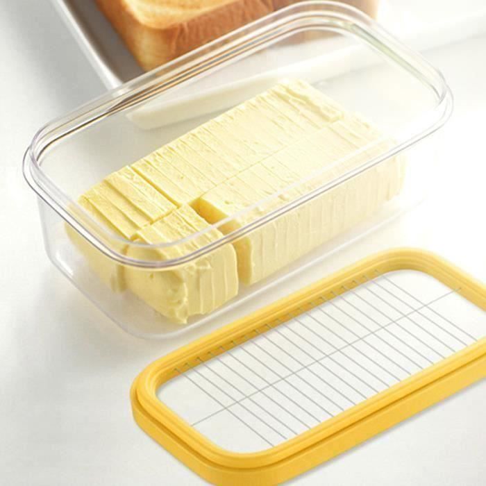 Boîte à beurre Boîte à fromage Coupe de conserves fraîches Boîte de rangement scellée, Beurrier en verre avec conteneur 17 x10 x7 CM