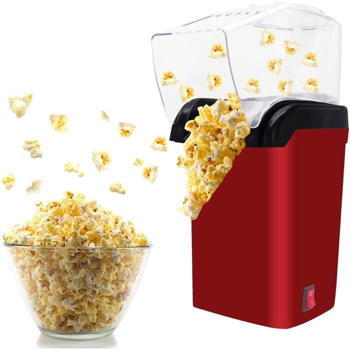 Machine à Pop Corn 1200W Retro Machine à Popcorn avec Air Chaud, Sans Gras Huile