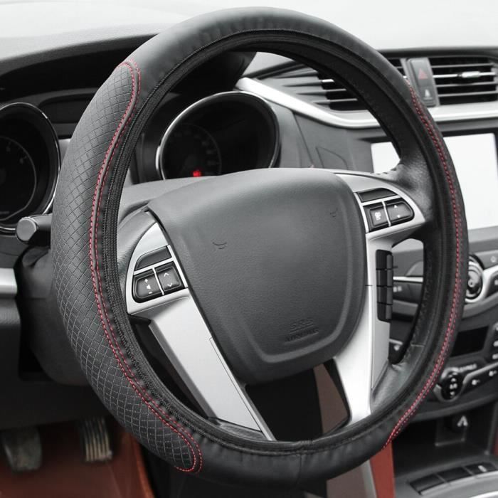 Couvre volant,Couvercle de volant de voiture, accessoires pour Peugeot 3008 206 208 408 2008 308 508, citroën C4 C5 - Type Red Line
