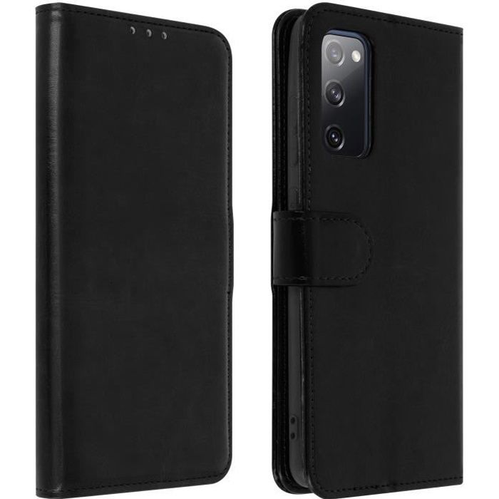 Housse Samsung Galaxy S20 FE Folio Vintage Porte-carte Fonction Support Noir