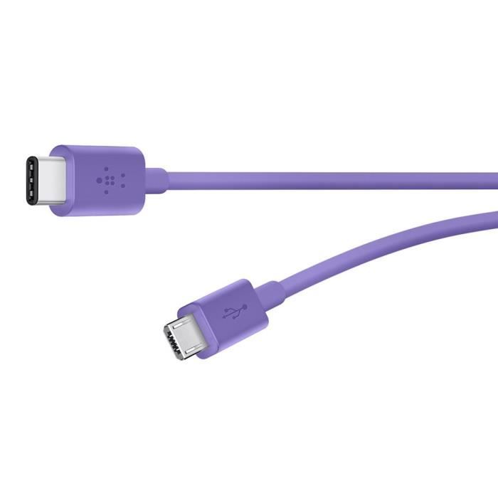 BELKIN Câble USB-C 2.0 vers micro-USB (également dénommé USB Type-C) - Violet