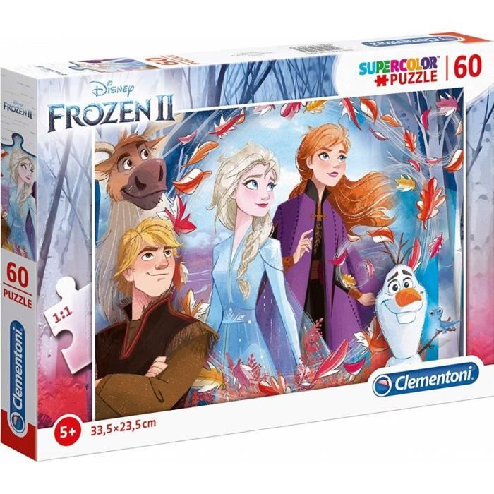 Puzzle 60 Pieces La Reine Des Neiges 2 : Elsa Anna Olaf Kristen - Puzzle Clementoni Enfant Princesse Disney