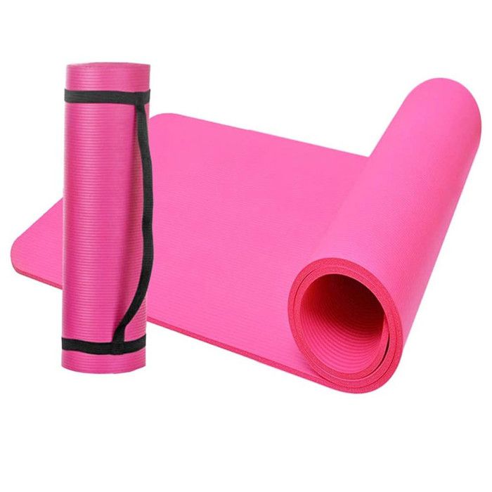 Tapis de sol gymnastique/ fitness / yoga 183 x 61 x 1,5 cm en NBR (Rose) - D-Work