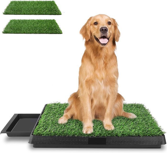 HOMDOX Toilettes Portables pour Chiens Animaux pet Domestiques Grille plateau Domestiques Tapis d’herbe